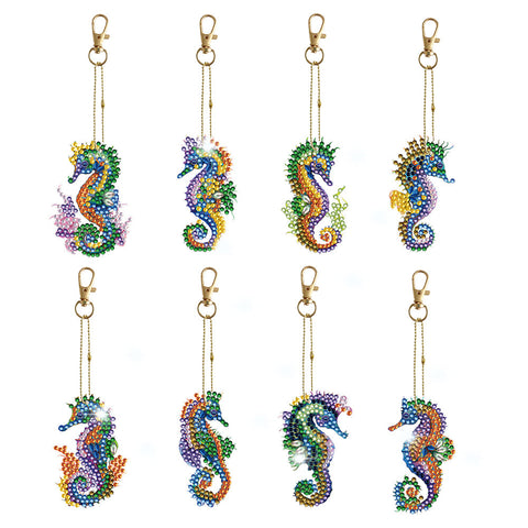 6/8pcs/sets-Flower Animal-Double Side Drill-Diamond Painting Keychain