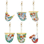 6/8pcs/sets-Flower Animal-Double Side Drill-Diamond Painting Keychain