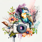 Camera Bird-Full Round Diamond Painting-30x30cm