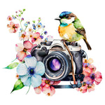 Camera Bird-Full Round Diamond Painting-30x30cm