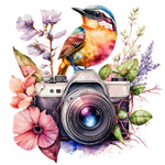 Camera Bird-Full Round Diamond Painting-30x30cm