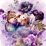 Lavender Butterfly-Full Round Diamond Painting-30x30cm