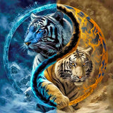 Tai Chi Tiger-Full Round Diamond Painting-40x40cm