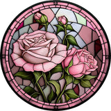 Stained Glass Flower-Full Round Diamond Painting-35x35cm