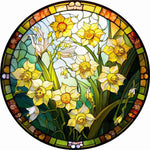 Stained Glass Flower-Full Round Diamond Painting-35x35cm