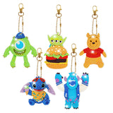 5/6pcs Sets-Cartoon Animal-Double Side Drill-Diamond Keychain