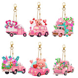 5/6pcs Sets-Cartoon Animal-Double Side Drill-Diamond Keychain