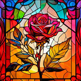 Stained Glass Flower-Full Round Diamond Painting-30x30cm