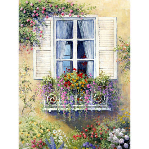 Window Flower-Full Round Diamond Painting-30x40cm