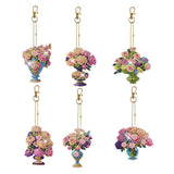 6pcs/sets-Flower/Beauty-Double Side Drill-Diamond Keychain