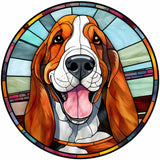 Stained Glass Dog-Full Round Diamond Painting-30x30cm