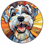 Stained Glass Dog-Full Round Diamond Painting-30x30cm