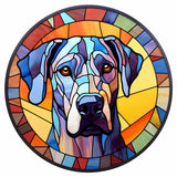 Stained Glass Dog-Full Round Diamond Painting-30x30cm