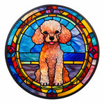 Stained Glass Dog-Full Round Diamond Painting-30x30cm