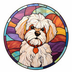 Stained Glass Dog-Full Round Diamond Painting-30x30cm