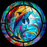 Stained Glass Animal-Full Round Diamond Painting-30x30cm