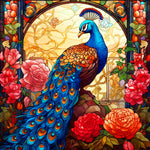 Stained Glass Animal-Full Round Diamond Painting-30x30cm