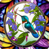 Stained Glass Hummingbird-Full Round Diamond Painting-30x30cm