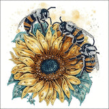 Sunflower Bee-Partial Special Diamond Painting-30x30cm