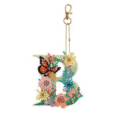 26 Alphabet Flowers-Double Sided Keychain