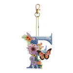 26 Alphabet Flowers-Double Sided Keychain