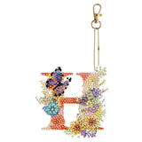 26 Alphabet Flowers-Double Sided Keychain