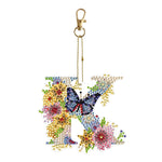 26 Alphabet Flowers-Double Sided Keychain