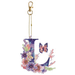 26 Alphabet Flowers-Double Sided Keychain