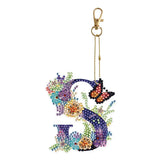 26 Alphabet Flowers-Double Sided Keychain