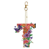 26 Alphabet Flowers-Double Sided Keychain