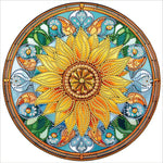 Stained Glass Sunflower-Partial Special Diamond Painting-30x30cm