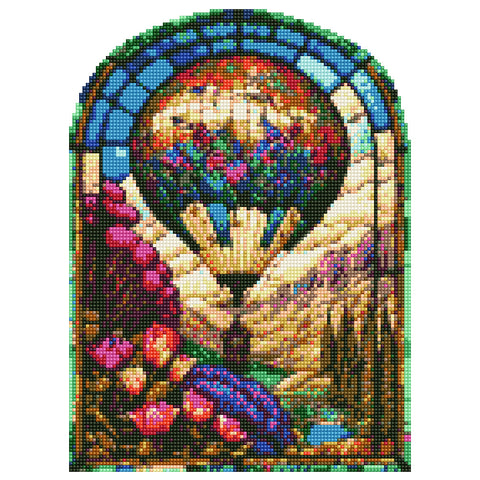 Stained Glass Hot Air Balloon-Diamond Sticker