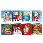 8pcs/set 3D Christmas Greeting Cards Diamond Painting