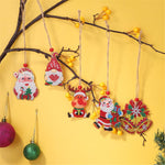 5pcs/set Double Sided Christmas DIY Diamond Painting  Hanging Pendant Trees Decoration