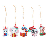 5pcs/set Double Sided Christmas DIY Diamond Painting  Hanging Pendant Trees Decoration