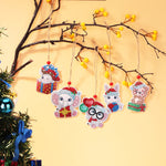 5pcs/set Double Sided Christmas DIY Diamond Painting  Hanging Pendant Trees Decoration