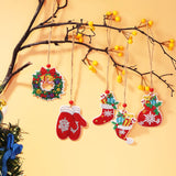 5pcs/set Double Sided Christmas DIY Diamond Painting  Hanging Pendant Trees Decoration