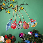 5pcs/set Double Sided Christmas DIY Diamond Painting  Hanging Pendant Trees Decoration