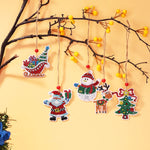 5pcs/set Double Sided Christmas DIY Diamond Painting  Hanging Pendant Trees Decoration