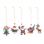 5pcs/set Double Sided Christmas DIY Diamond Painting  Hanging Pendant Trees Decoration