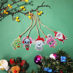 5pcs/set Double Sided Christmas DIY Diamond Painting  Hanging Pendant Trees Decoration