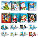 8pcs/set 3D Christmas Greeting Cards Diamond Painting