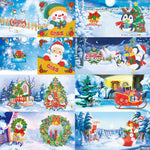 8pcs DIY Diamond Painting 5D Christmas Card