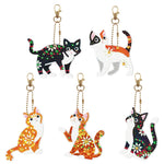 5pcs Diamond Painting Keyring Kits DIY Keychain Bag Pendant Kits