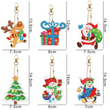 6pcs Christmas Gifts Diamond Painting DIY Key Chains Special Shaped Key Rings