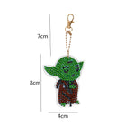 5Pcs Yoda Double Sided Diamond Painting Keychain