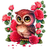 Cartoon Flower Owl  - Full Drill Diamond Painting