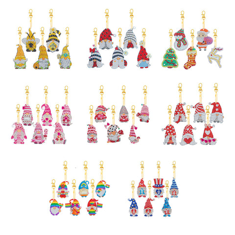 5pcs DIY Diamond Painting Ladybug Gnomes Double-sided Keychains