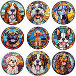 Stained Glass Dog-Full Round Diamond Painting-30x30cm