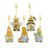 5pcs DIY Diamond Painting Ladybug Gnomes Double-sided Keychains